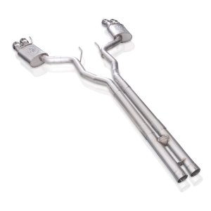 Ford Mustang Performance Exhaust - Rear - Stainless Works - Cat Back, Redline H-Pipe, Dual Exhaust, Quad Tip - `18-`27